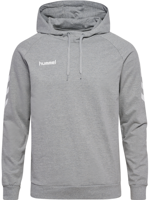 HMLGO COTTON HOODIE, GREY MELANGE, packshot