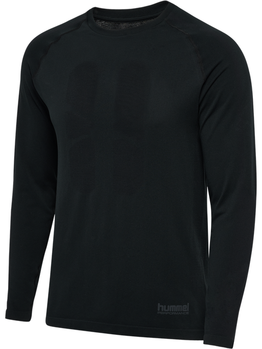 hmlHIIT SEAMLESS T-SHIRT L/S, BLACK, packshot