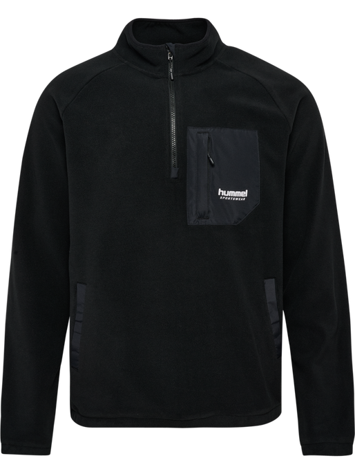 hmlFLEECE HALFZIP SW, BLACK, packshot