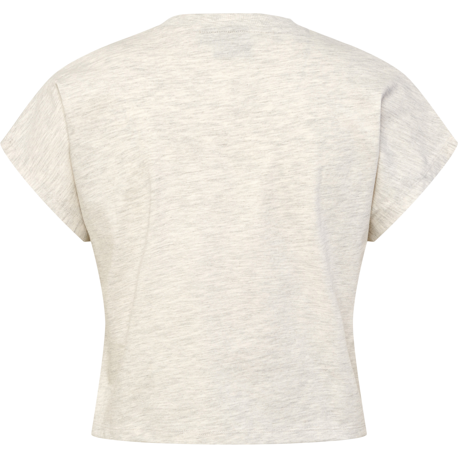 hmlLGC JUNE CROPPED T-SHIRT, TOFU MELANGE, packshot