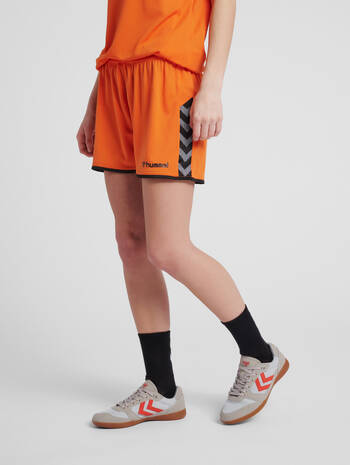 hmlAUTHENTIC POLY SHORTS WOMAN, TANGERINE, model
