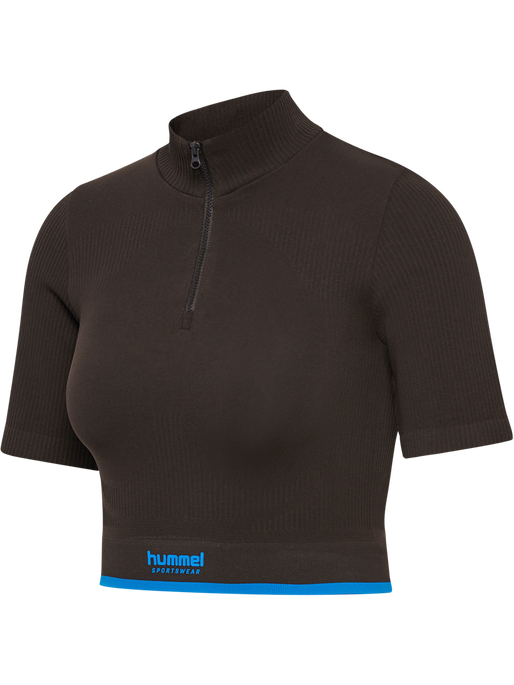 hmlKNITTED WOMENS ZIP TOP, AFTER DARK, packshot