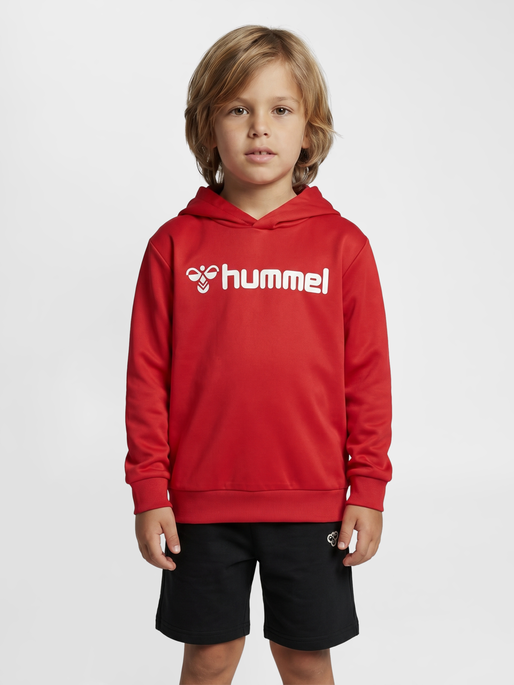hmlLOGO HOODIE KIDS, TRUE RED, model