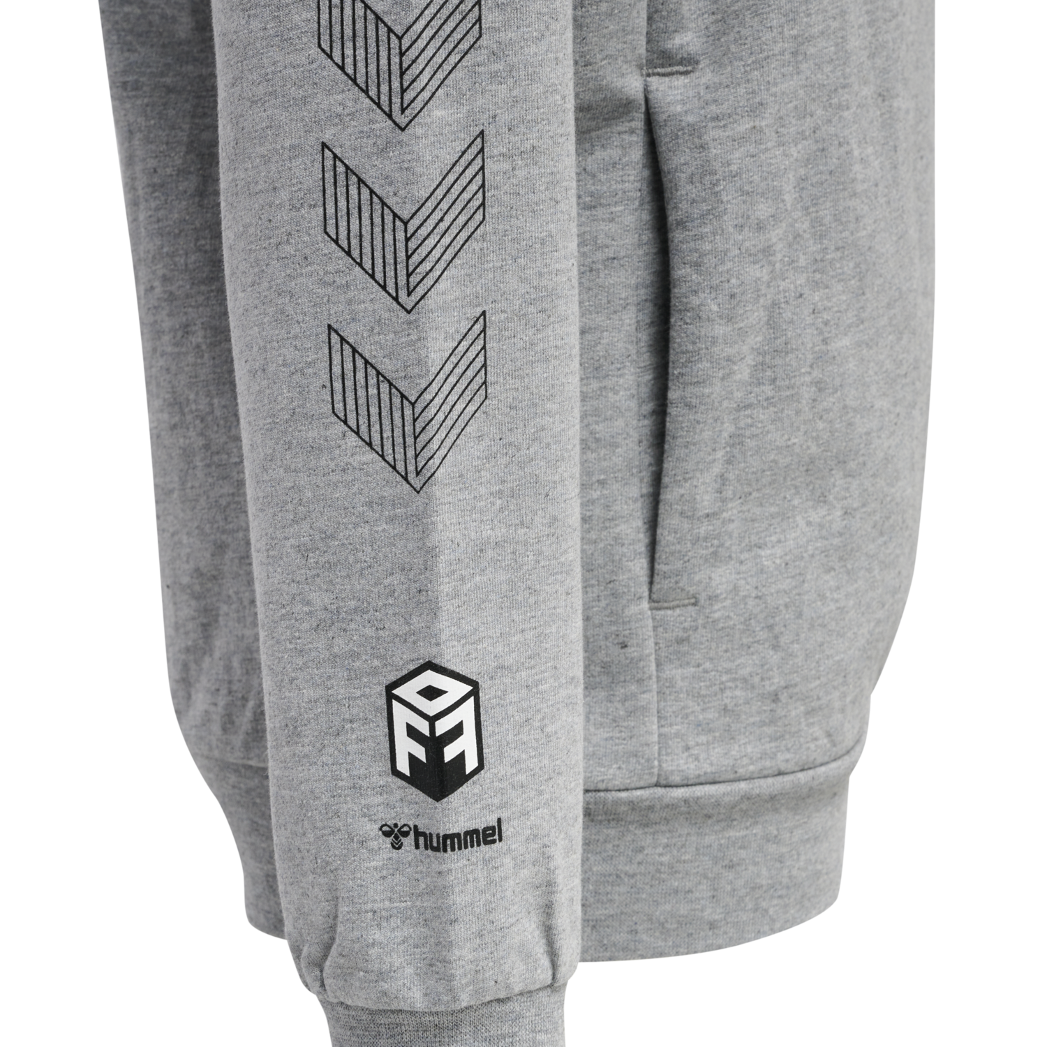 hmlMOVE GRID COTTON HOODIE KIDS, GREY MELANGE, packshot