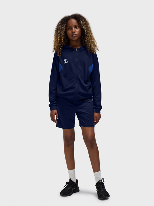 hmlAUTHENTIC PL ZIP HOODIE KIDS, MARINE, model
