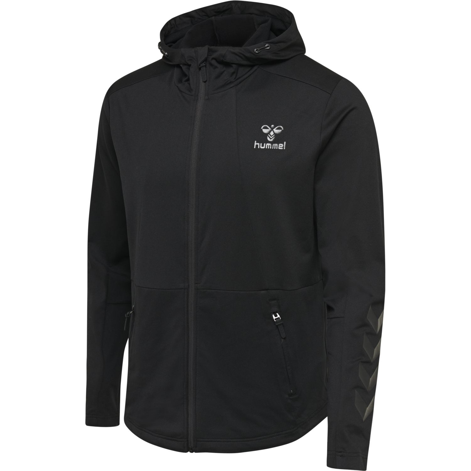 hmlASTON ZIP HOODIE, BLACK, packshot