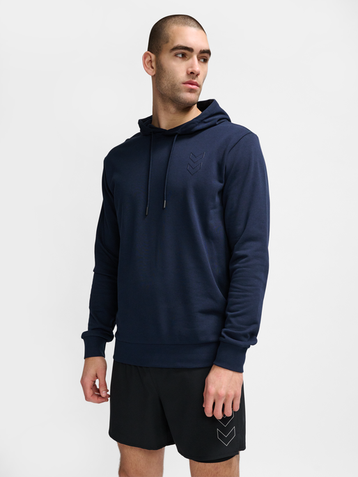 hmlACTIVE CO HOODIE, TOTAL ECLIPSE, model