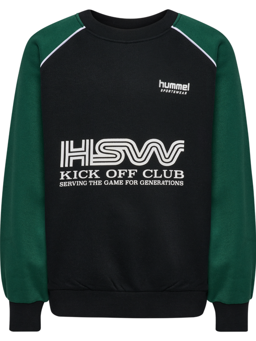 hmlJR OVERSIZED CREW HSW, DARK GREEN, packshot