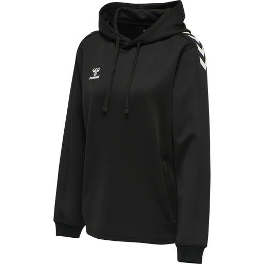 hmlCORE XK POLY SWEAT HOODIE WOMAN, BLACK, packshot