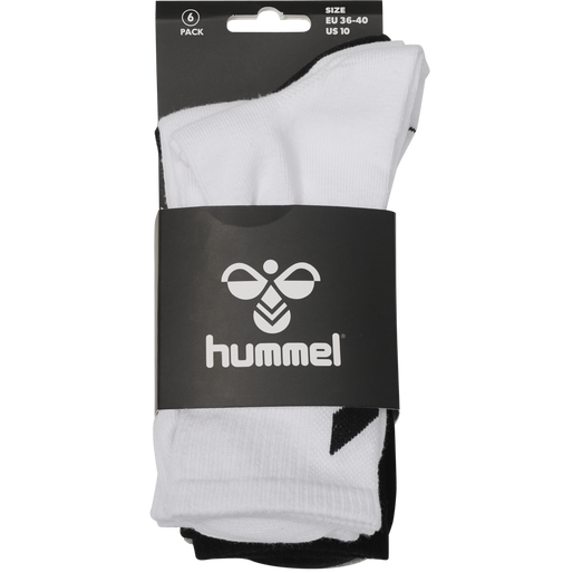 hmlCHEVRON 6-PACK SOCKS, BLACK/WHITE/GREY, packshot