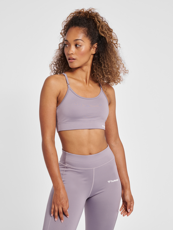 hmlMT CHIPO PADDED SPORTS BRA, MINIMAL GRAY, model