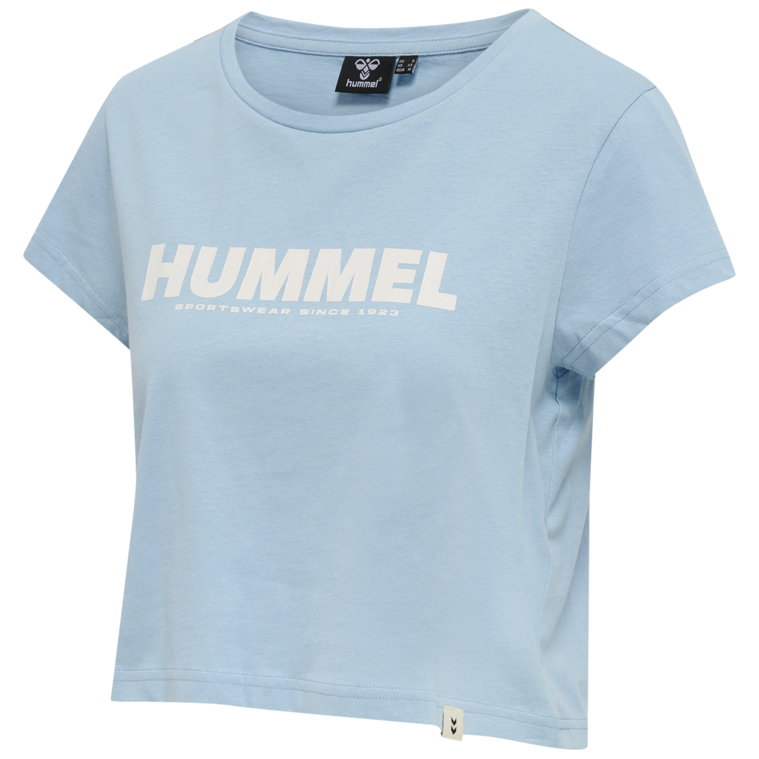 hmlLEGACY WOMAN CROPPED T-SHIRT, PLACID BLUE, packshot