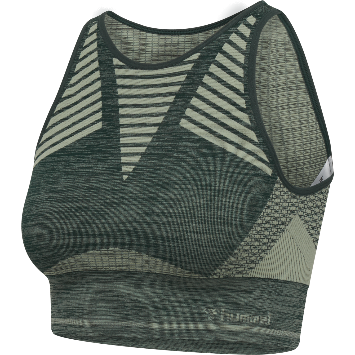 hmlVERA SEAMLESS SPORTS TOP, DARKEST SPRUCE/BASIL MELANGE, packshot
