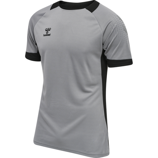 hmlLEAD S/S POLY JERSEY, GREY MELANGE hmlLEAD S/S POLY JERSEY, GREY MELANGE, packshot