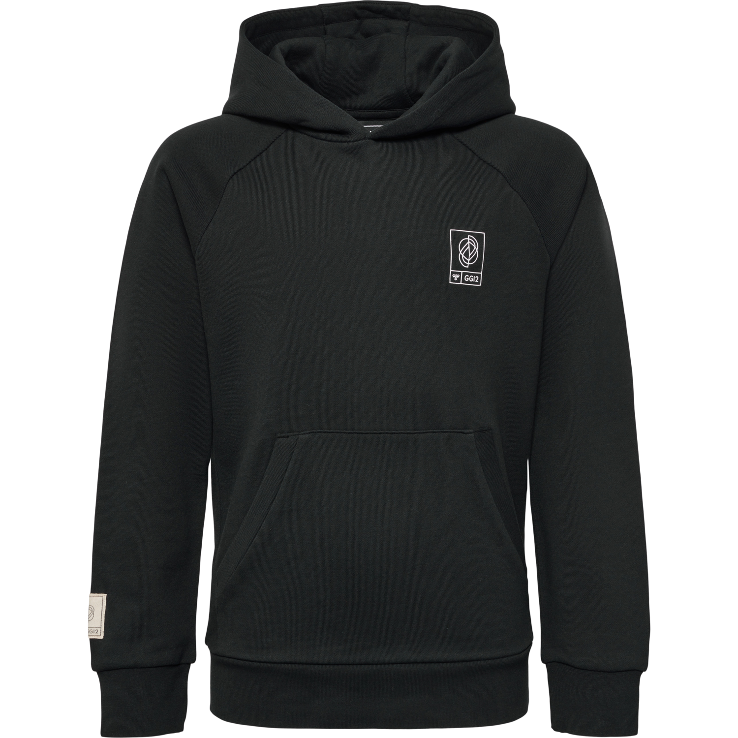 hmlGG12 SWEAT HOODIE KIDS, BLACK, packshot