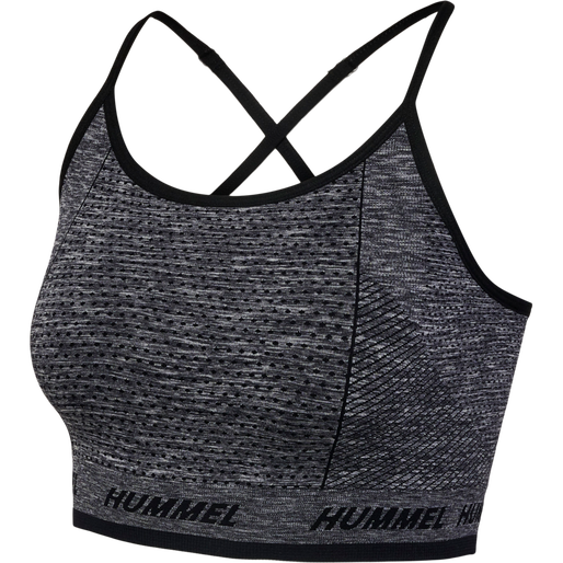 hmlTE CAMI SEAMLESS SPORTS TOP, BLACK MELANGE, packshot