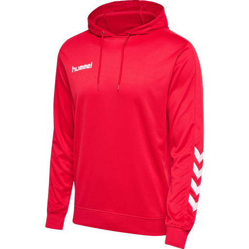 hmlPROMO POLY HOODIE, TRUE RED, packshot