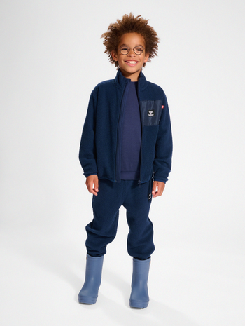 hmlATLAS FLEECE ZIP JACKET, BLACK IRIS, model
