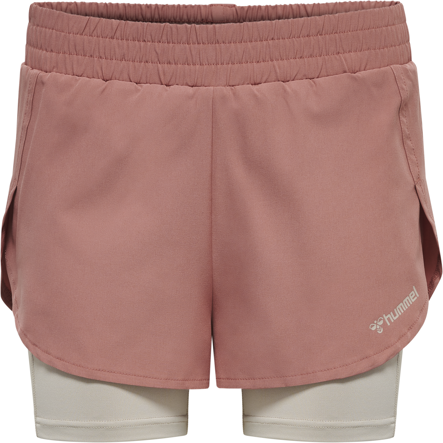 hmlMT TRACK 2 IN 1 SHORTS, WITHERED ROSE, packshot