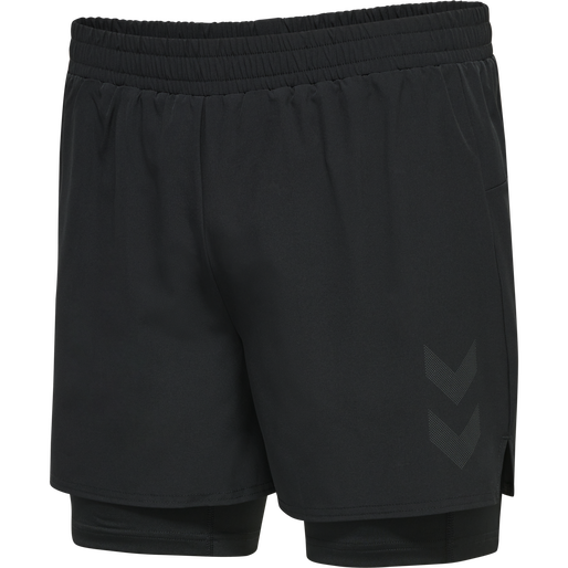 hmlMT FORCE 2 IN 1 SHORTS, BLACK, packshot