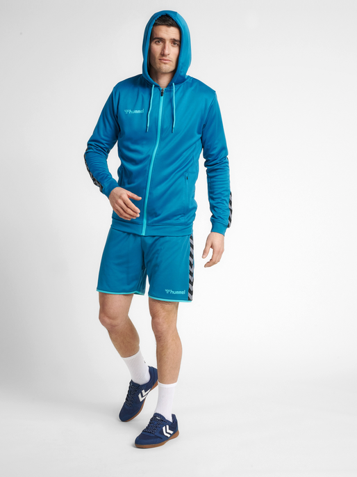 hmlAUTHENTIC POLY ZIP HOODIE, CELESTIAL, model