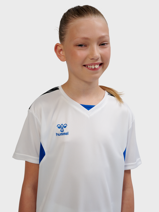 hmlAUTHENTIC PL JERSEY S/S KIDS, WHITE/TRUE BLUE, model