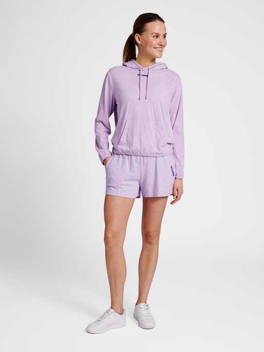 hmlZANDRA HOODIE, PASTEL LILAC MELANGE, model