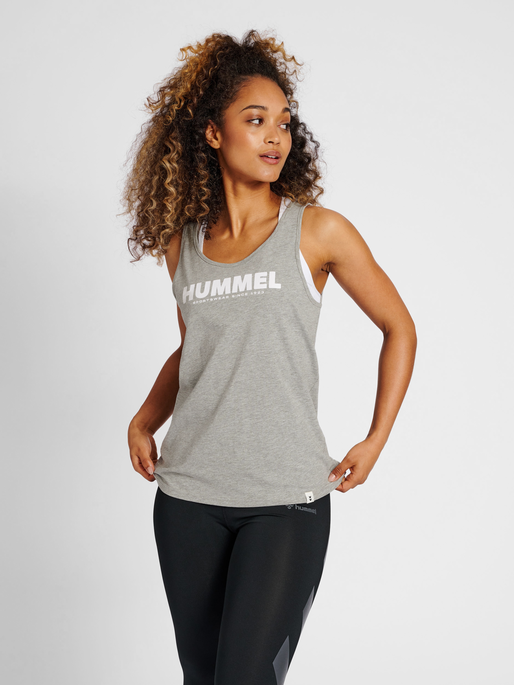 hmlLEGACY WOMAN TANKTOP, GREY MELANGE, model