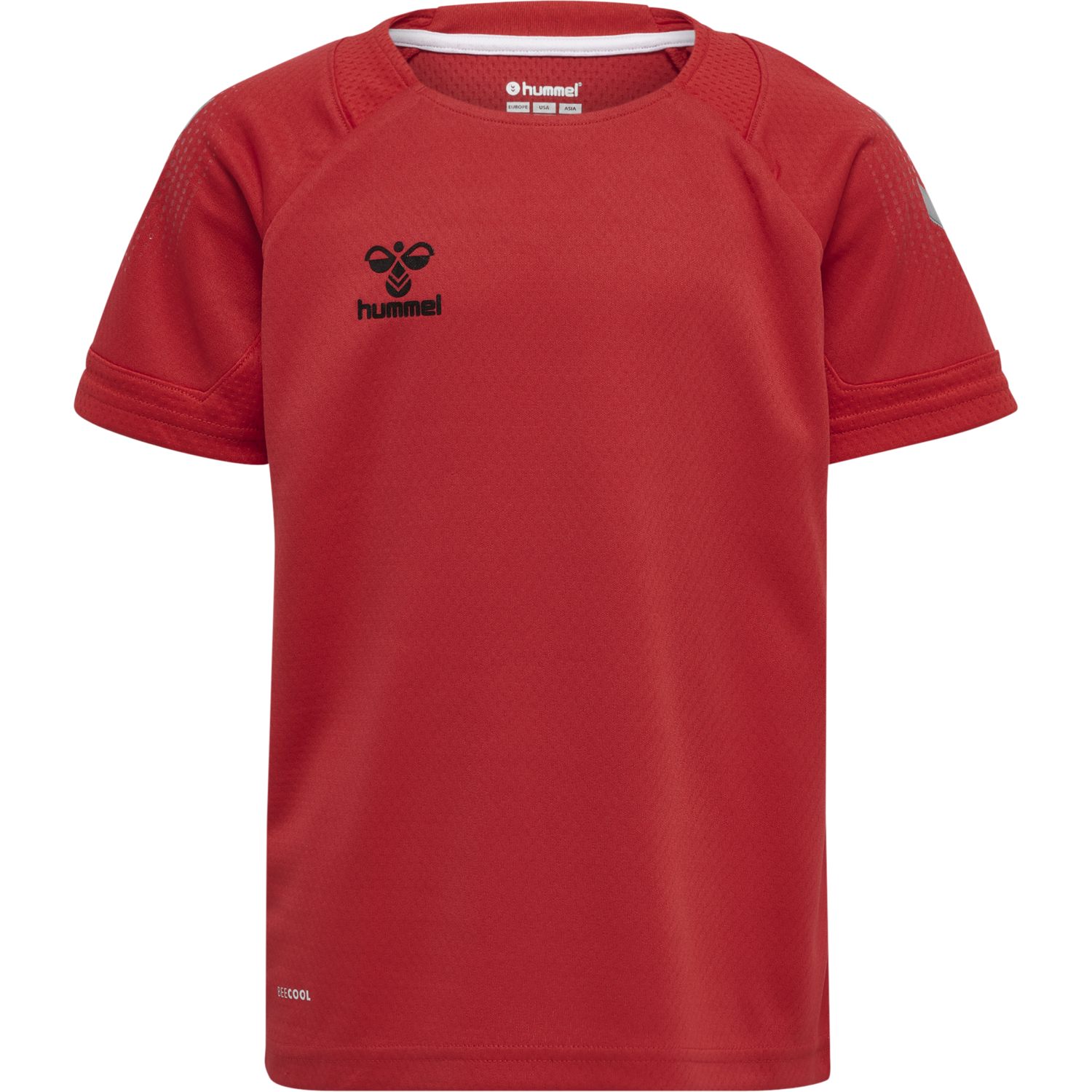 hmlLEAD S/S POLY JERSEY KIDS, TRUE RED, packshot