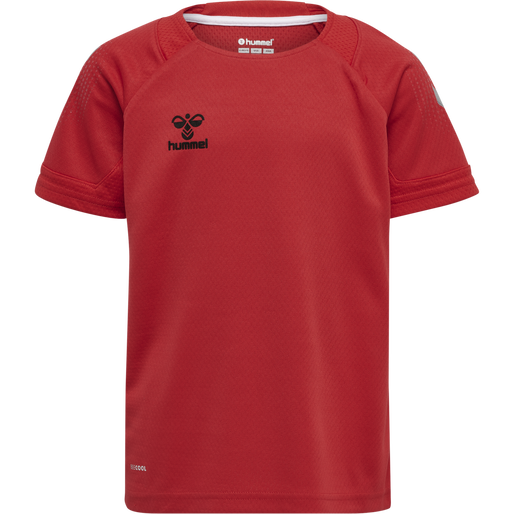 hmlLEAD S/S POLY JERSEY KIDS, TRUE RED, packshot