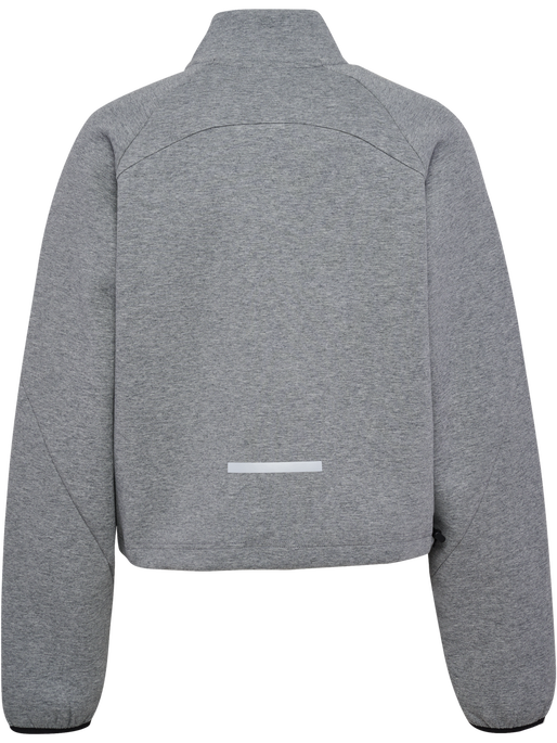 hmlTECH FLEECE WOMEN BOXY HALF ZIP, GREY MELANGE hmlTECH FLEECE WOMEN BOXY HALF ZIP, GREY MELANGE, packshot