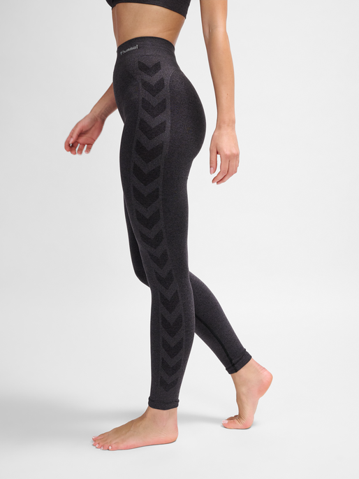 hmlCI SEAMLESS MID WAIST TIGHTS, BLACK MELANGE, model