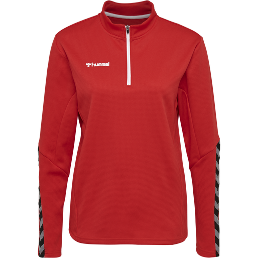 hmlAUTHENTIC HALF ZIP SWEATSHIRT WO, TRUE RED, packshot