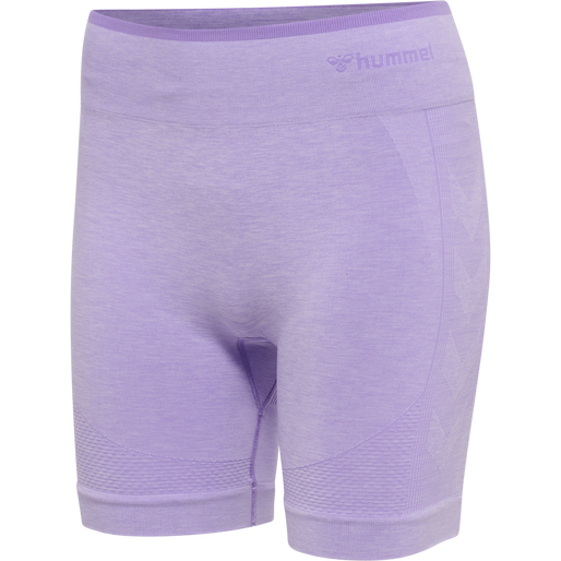 hmlMT UNA SEAMLESS MID WAIST SHORTS, LAVENDER MELANGE, packshot