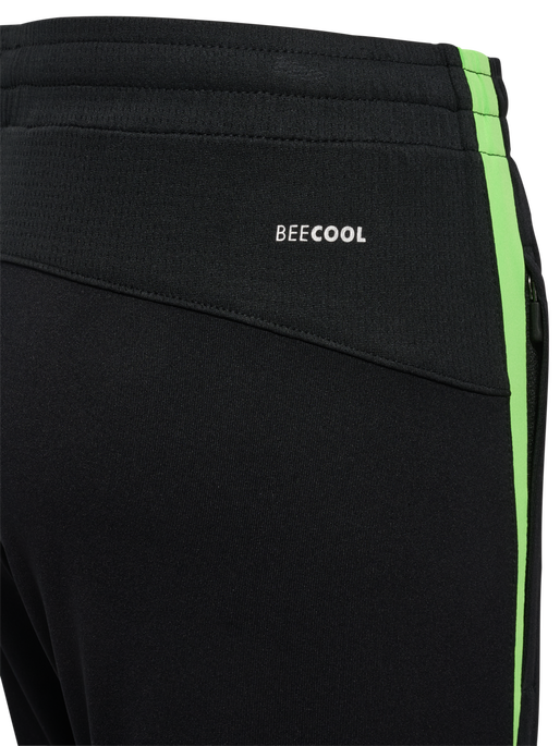 hmlLEAD 2.0 TRAINING PANTS KIDS, BLACK/GREEN GECKO, packshot