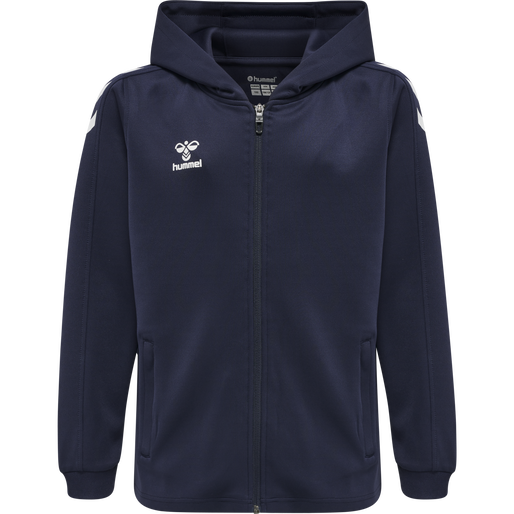 hmlCORE XK POLY ZIP HOOD SWEAT KIDS, MARINE, packshot