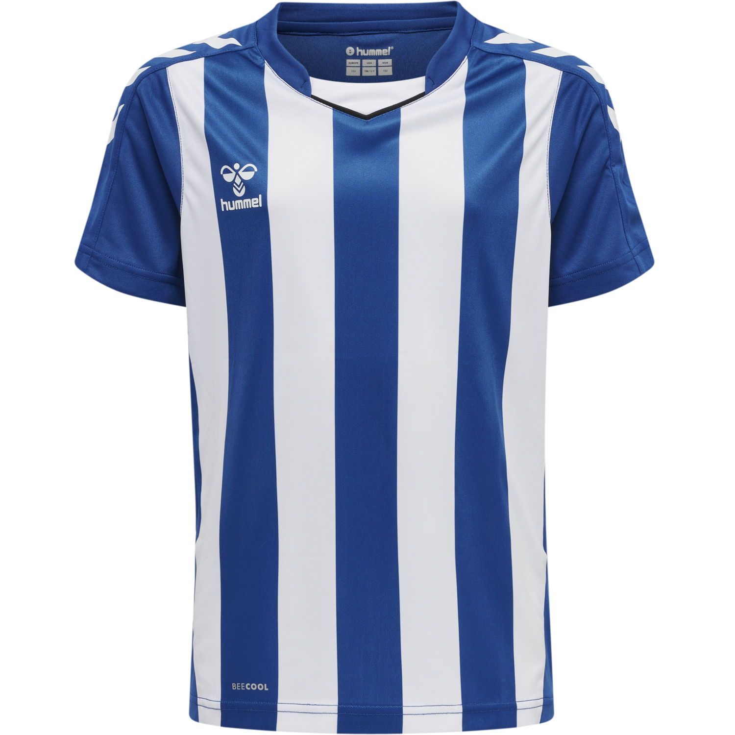 hmlCORE XK STRIPED JERSEY S/S KIDS, TRUE BLUE/WHITE, packshot