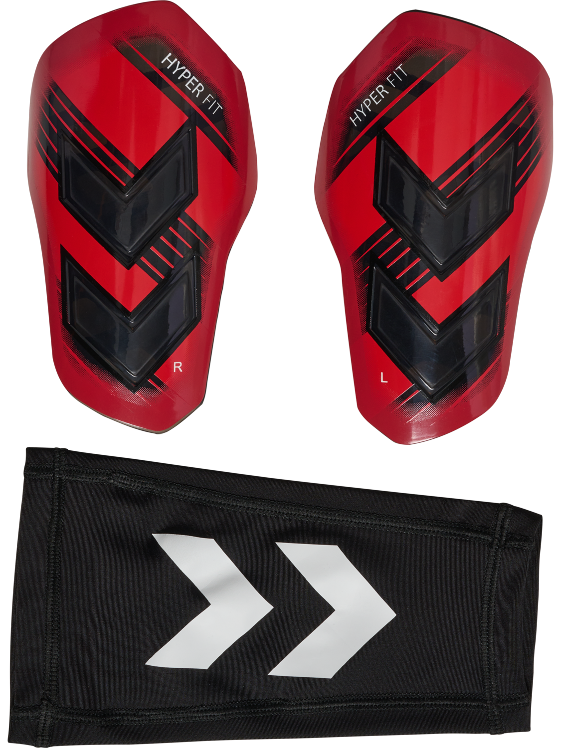 hmlSHIN GUARDS HYPER FIT, POPPY RED/TRANSPARENT, packshot