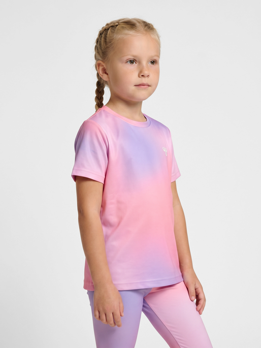 hmlJR GRADIENT GYM T-SHIRT S/S, SHELL PINK, model