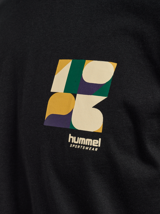 hmlREGULAR GRAPHIC TEE S/S, BLACK/BLACK, packshot