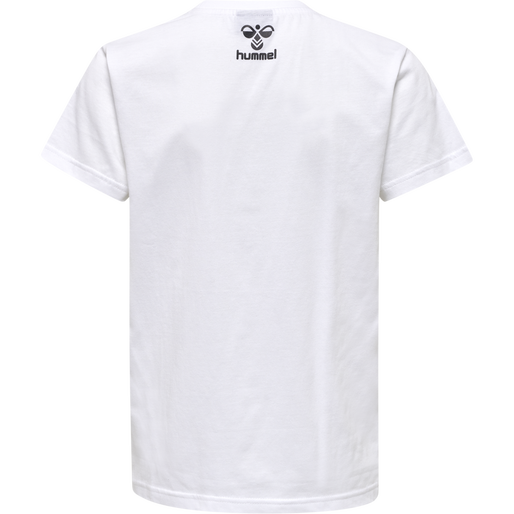 hmlOFFGRID COTTON JERSEY S/S KIDS, WHITE/FORGED IRON, packshot