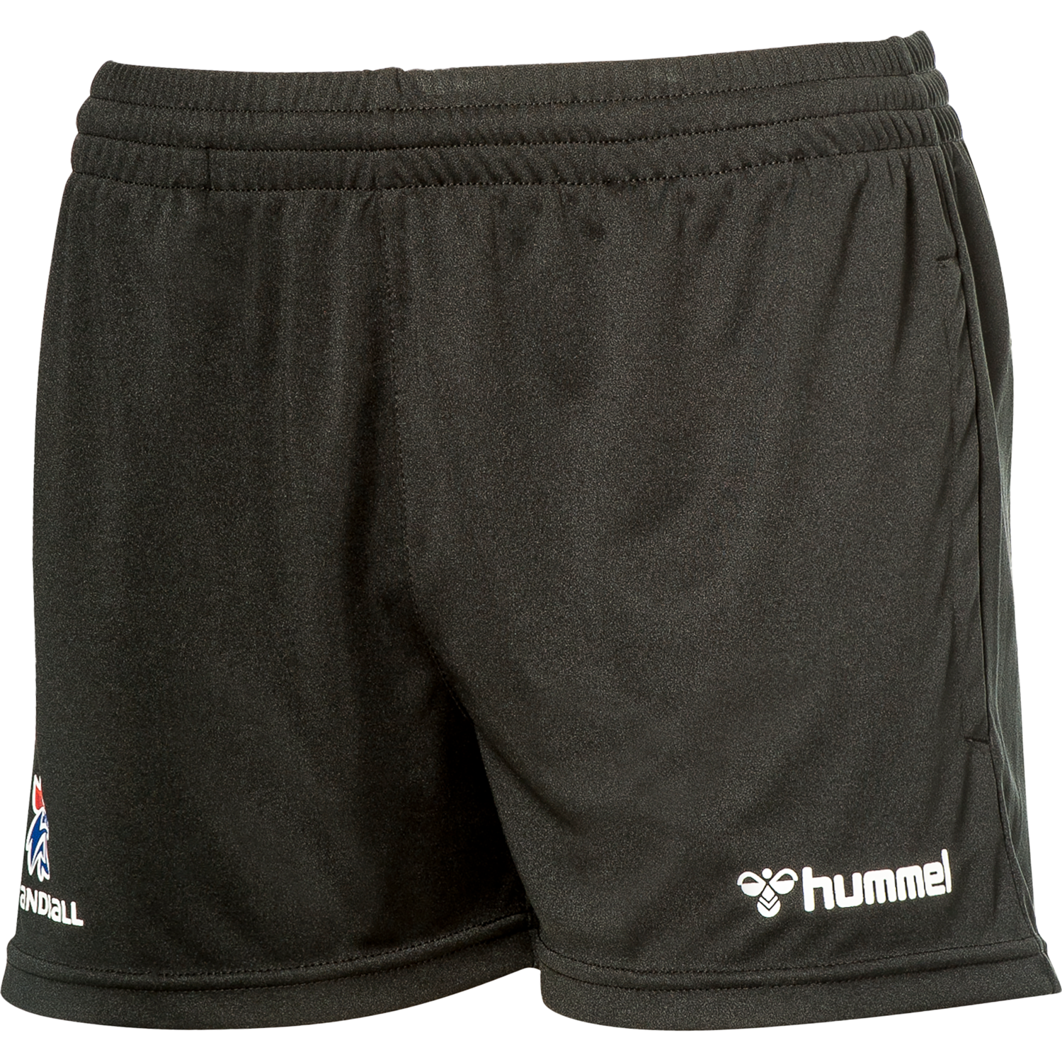 FFHB REFEREE POLY SHORTS WOMAN, BLACK W/LOGO, packshot