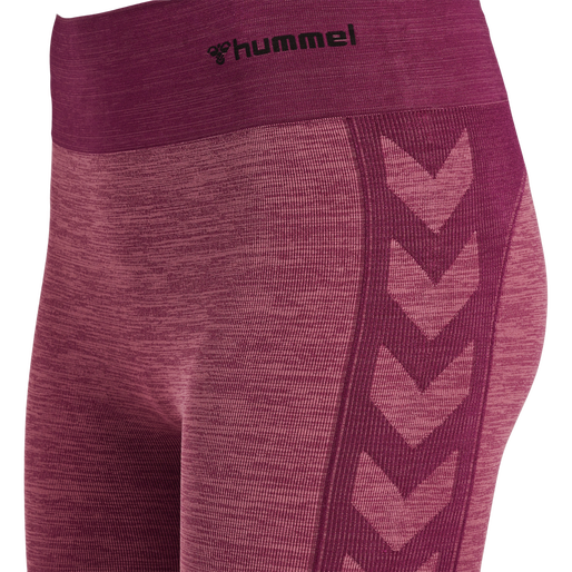 hmlCLEA SEAMLESS MID WAIST TIGHTS, GRAPE WINE/CRUSHED BERRY MEL, packshot