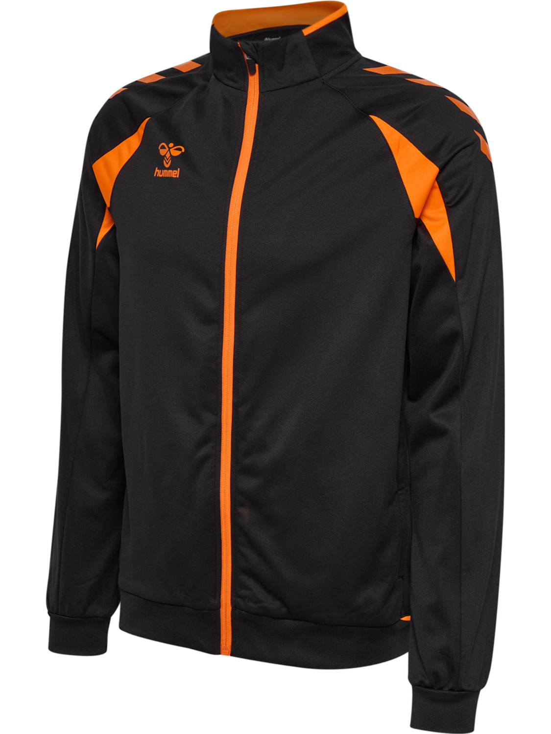 hmlCORE 2.0 TRACK ZIP JACKET, BLACK/ORANGE TIGER, packshot