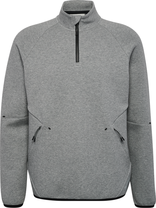 hmlTECH FLEECE HALFZIP, GREY MELANGE, packshot