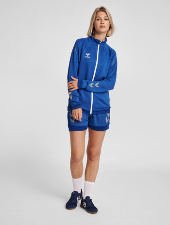hml LEAD WOMEN POLY ZIP JACKET , TRUE BLUE, model