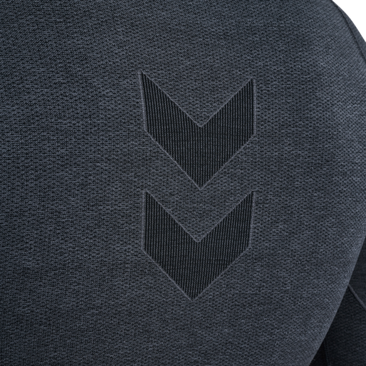 hmlTE MIKE SEAMLESS T-SHIRT L/S, BLACK/ASPHALT MELANGE hmlTE MIKE SEAMLESS T-SHIRT L/S, BLACK/ASPHALT MELANGE, packshot