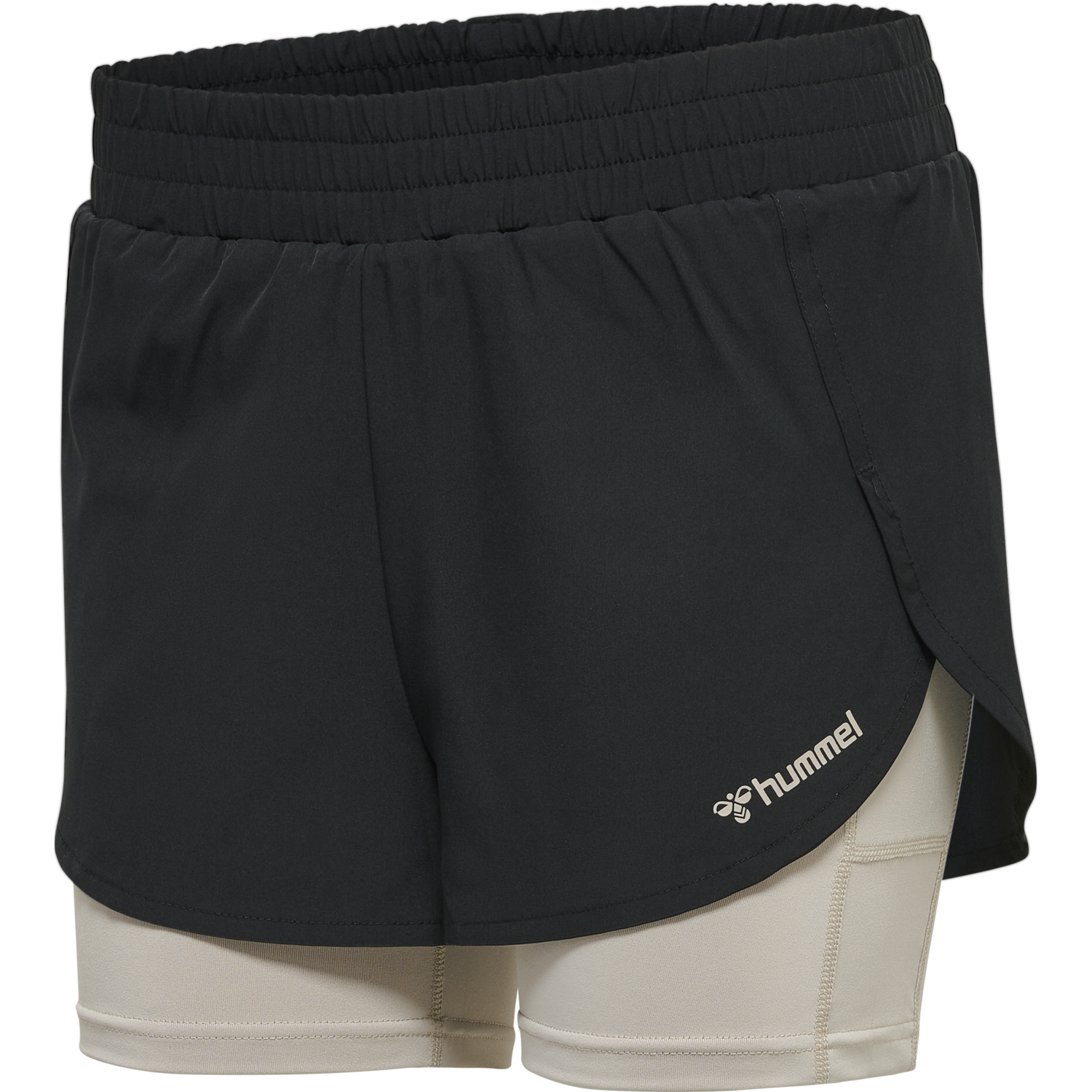 hmlMT TRACK 2 IN 1 SHORTS, BLACK, packshot