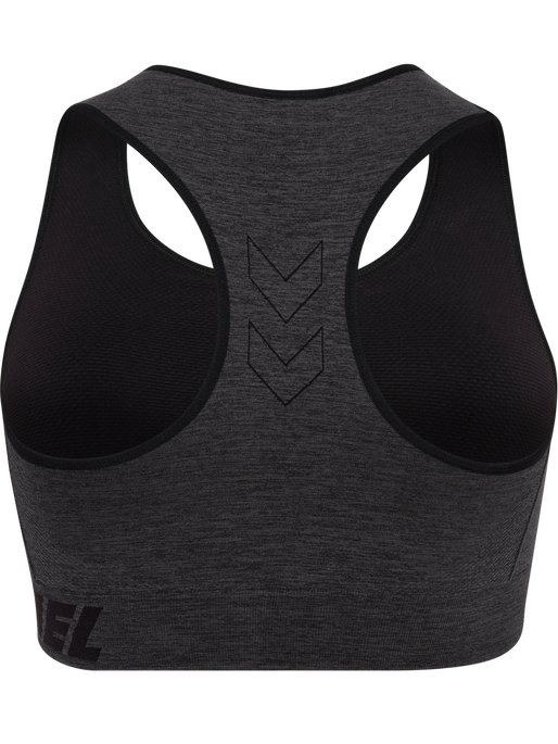 hmlTE CURVE SEAMLESS SPORTS BRA, BLACK MELANGE hmlTE CURVE SEAMLESS SPORTS BRA, BLACK MELANGE, packshot