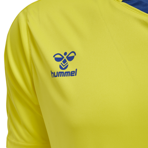 hmlCORE XK POLY JERSEY S/S, BLAZING YELLOW/TRUE BLUE, packshot